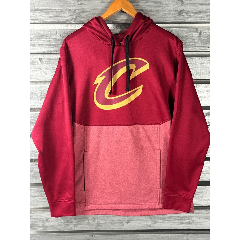 Fanatics Cleveland Cavaliers Mens L/M Wine Red Colorblock Hoodie Sweatshirt NICE